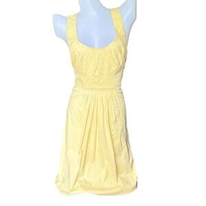 ♾️Autumn Wedding Guest Dress Acacia Yellow Pleated Dress BCBGMAXAZRIA Sz2♾️